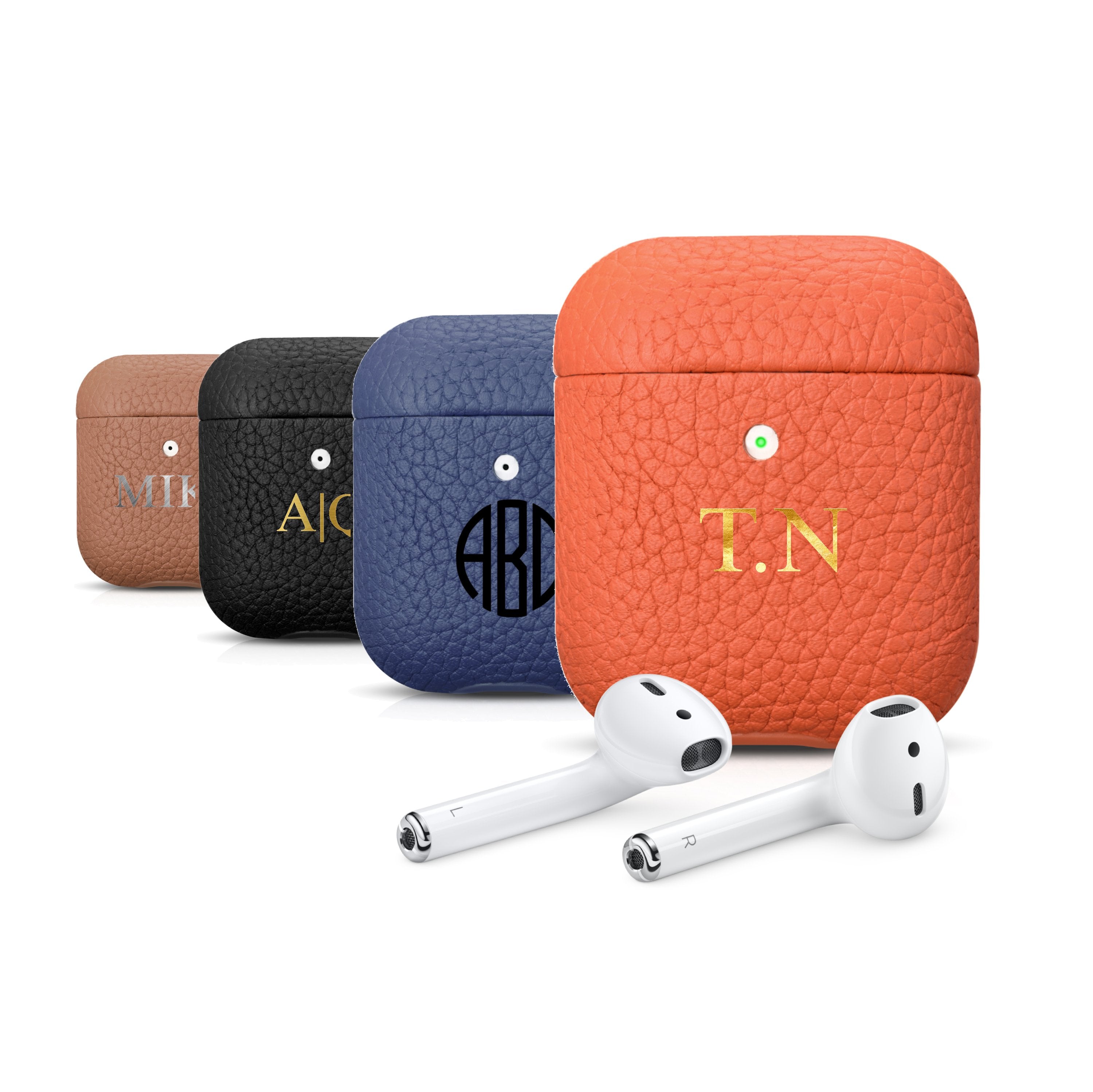 Genuine Pebble Leather AirPods 2 Case with Color Debossing