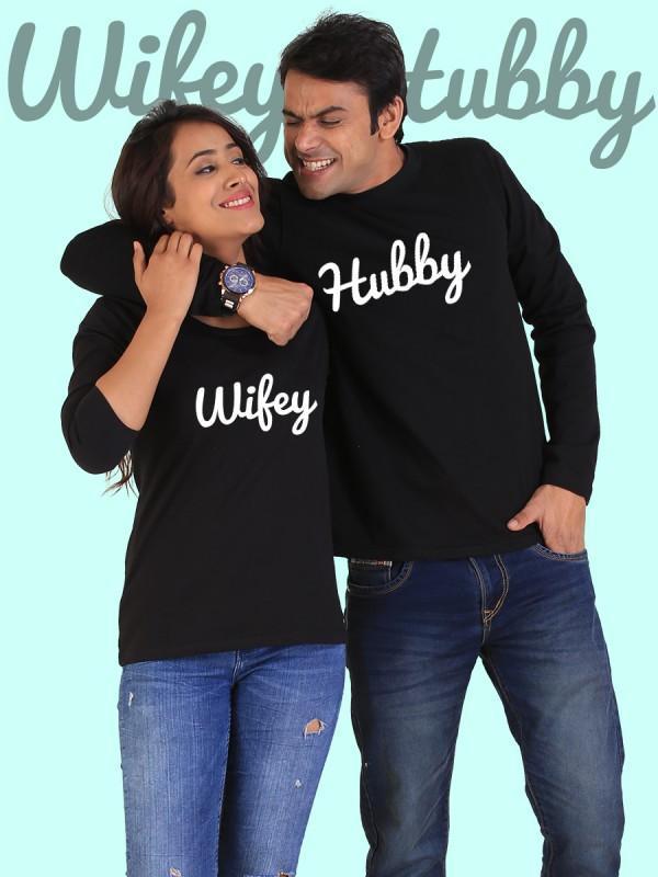 Hubby Wifey Couple Full Sleeves Black | Scorpius