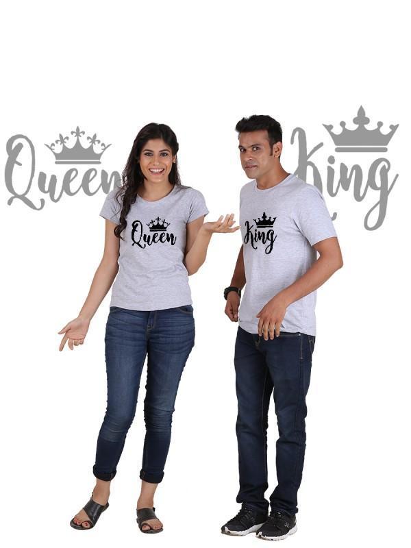 King and Queen with Crown (Classic) Classic Couple T-Shirt | Scorpius