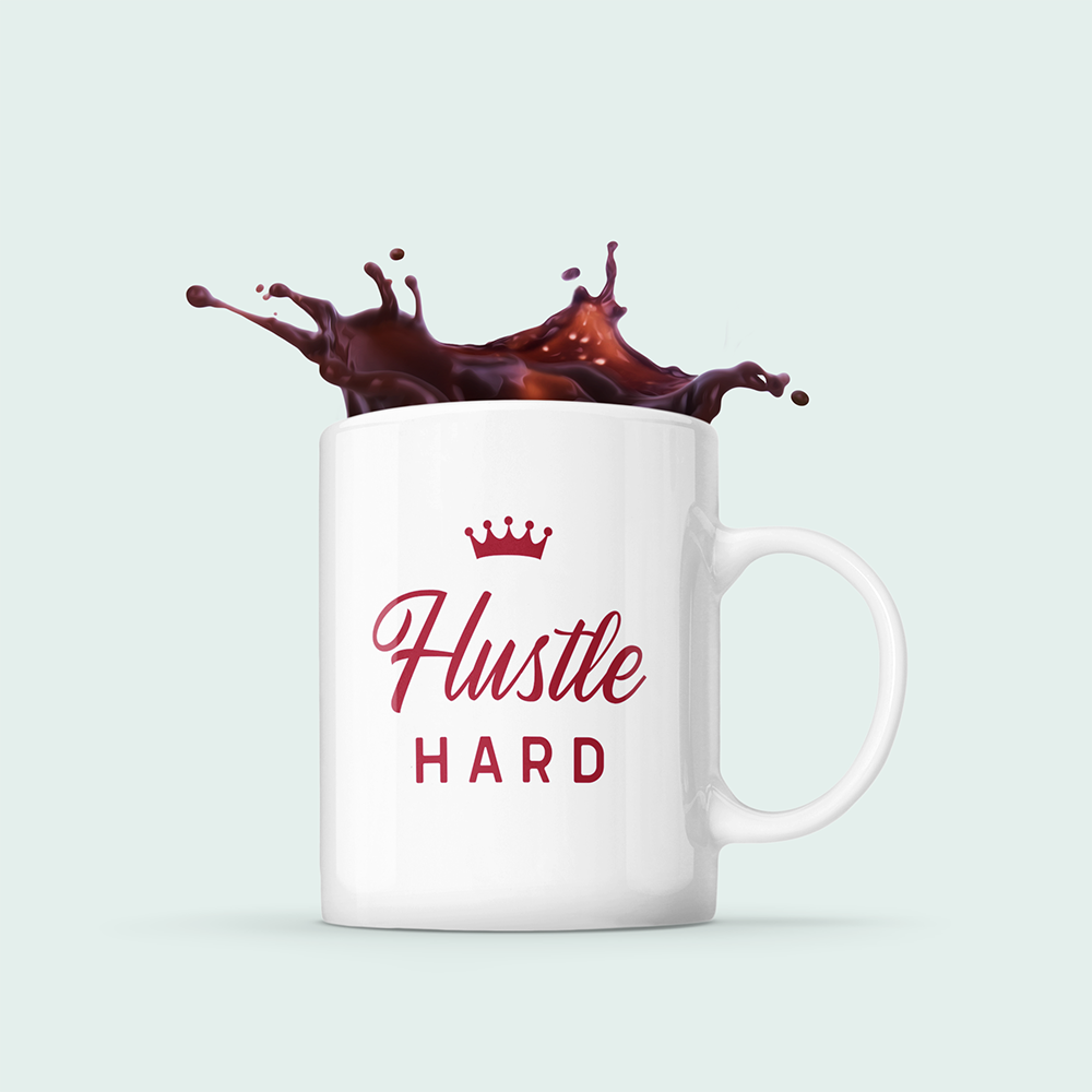 Hustle Hard Mug with Crown Gift | Yellow Pandora