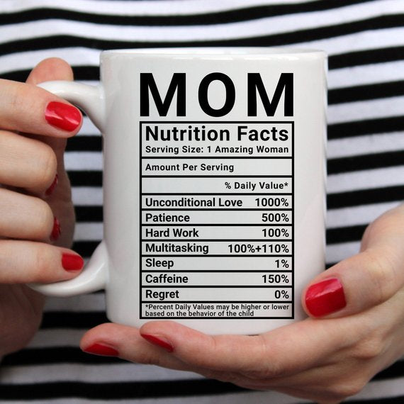 "Mom Nutrition Facts" Coffee Mug, 11oz