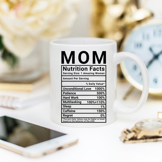 "Mom Nutrition Facts" Coffee Mug, 11oz