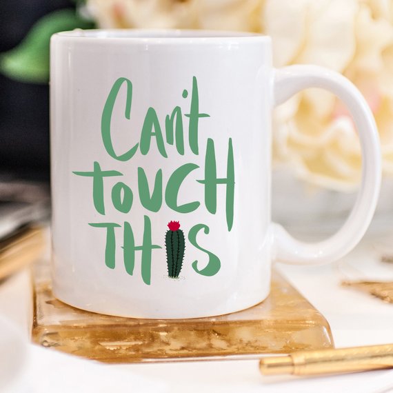 Cactus Lover Gift, Funny Cactus Mug, Can't Touch