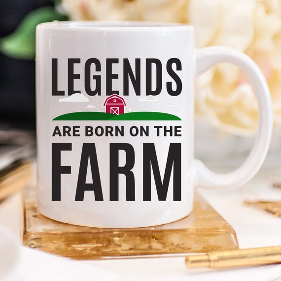 Farmer Mug, Legends Are Born On The Farm, Farmer | Magenta Shadow