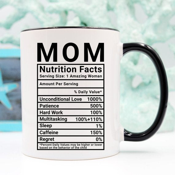 "Mom Nutrition Facts" Coffee Mug, 11oz