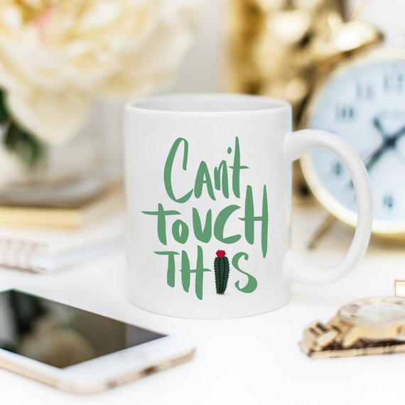 Cactus Lover Gift, Funny Cactus Mug, Can't Touch