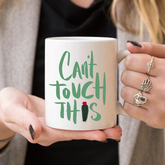 Cactus Lover Gift, Funny Cactus Mug, Can't Touch