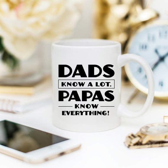 Papa Mug, "Dads Know A Lot Papas Know Everything" | Magenta Shadow