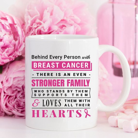 Breast Cancer Coffee Mug - Behind Every Person | Magenta Shadow