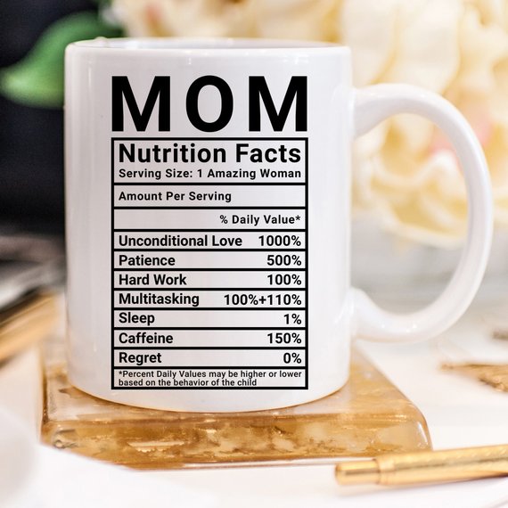 Mother's Day Coffee Mug - Mom Nutrition Facts - | Magenta Shadow