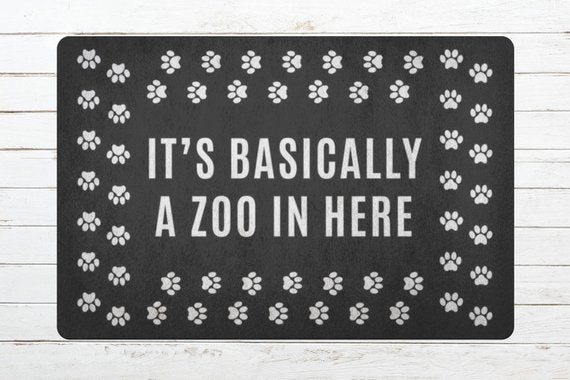 Cat Lover Gift Door Mat Doormat Dog Welcome Mat | Magenta Shadow