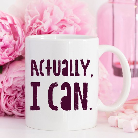 Actually I Can, Work Mug, Graduate Gift, | Magenta Shadow