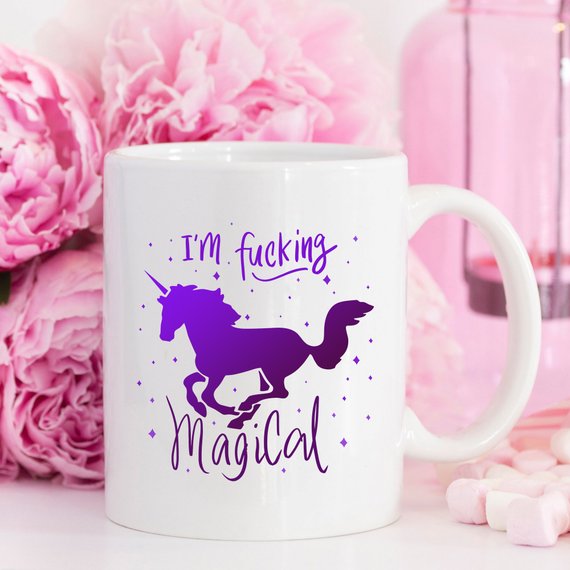 I'm F*cking Magical Unicorn Mug, Unicorn Mug, | Magenta Shadow