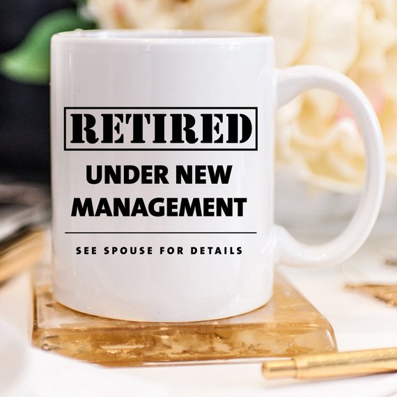 Funny Retirement Coffee Mug Gift, Funny Retired, | Magenta Shadow