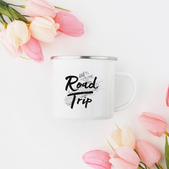 Road Trip Enamel Mug Camping Mug Wanderlust