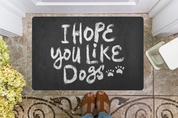 Dog Lover Gift Doormat Door mat Welcome Mat | Magenta Shadow