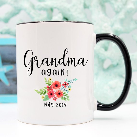 Pregnancy Announcement Grandma Again Mug Baby