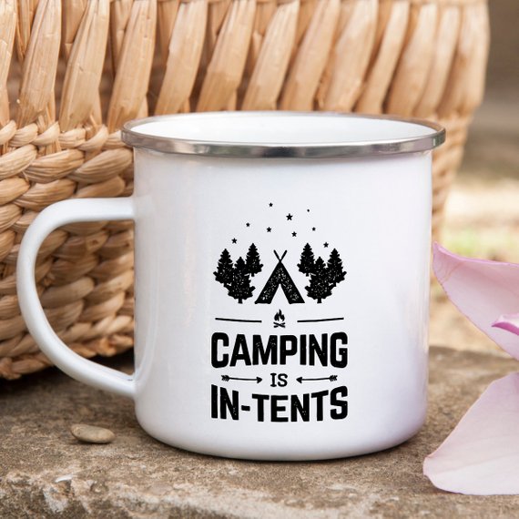 Camping Mug Enamel Mug Campfire Mug Camping is