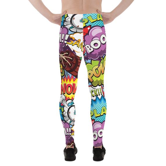 Mens Leggings - Pop Art Comic Book Designs