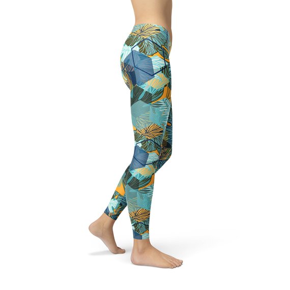 Women's Hexagon Floral Leggings