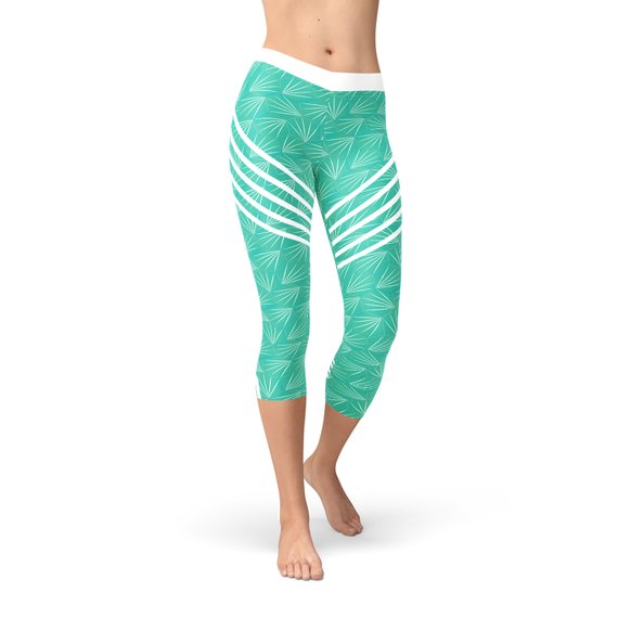 Turquoise Sports Capri Leggings | Maroon Sooty