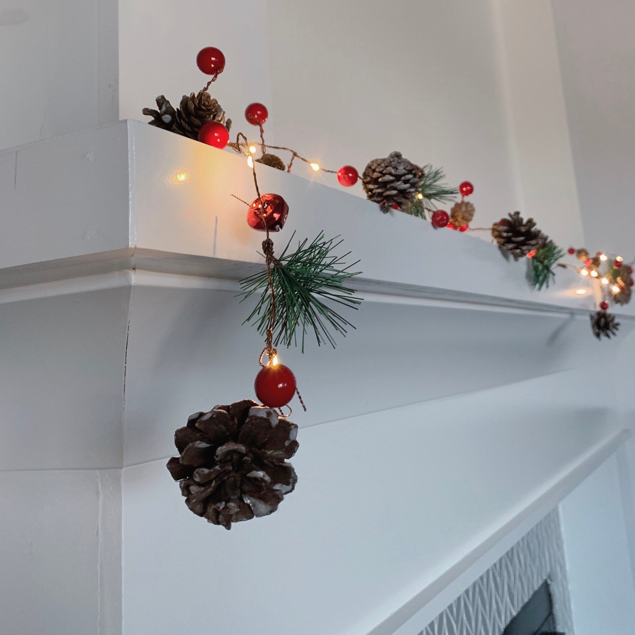 Holiday Garland with LED lights- Battery operated