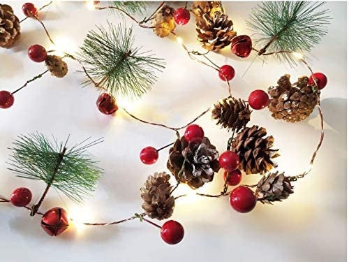 Holiday Garland with LED lights- Battery operated