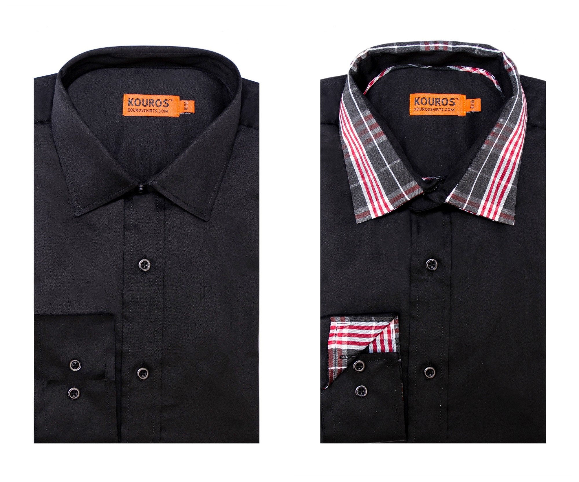 KOVROS Men's Premium Designer Dress Shirt, Black