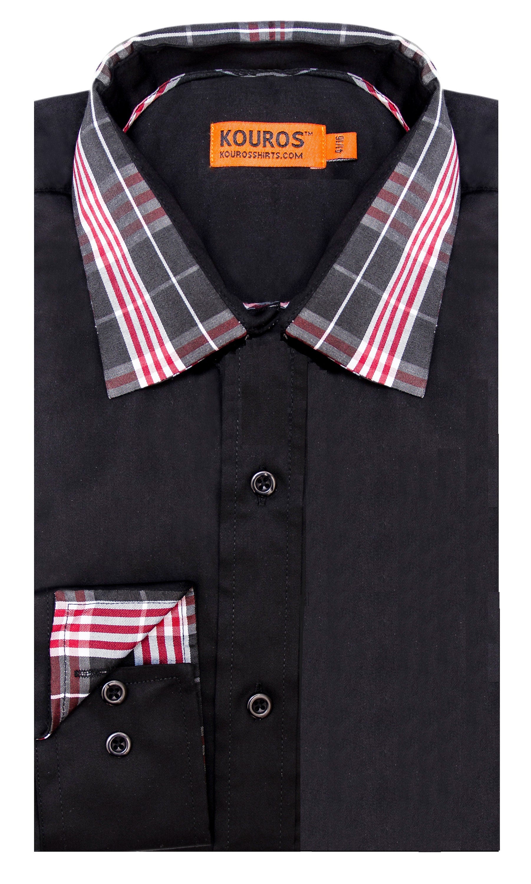 KOVROS Men's Premium Designer Dress Shirt, Black