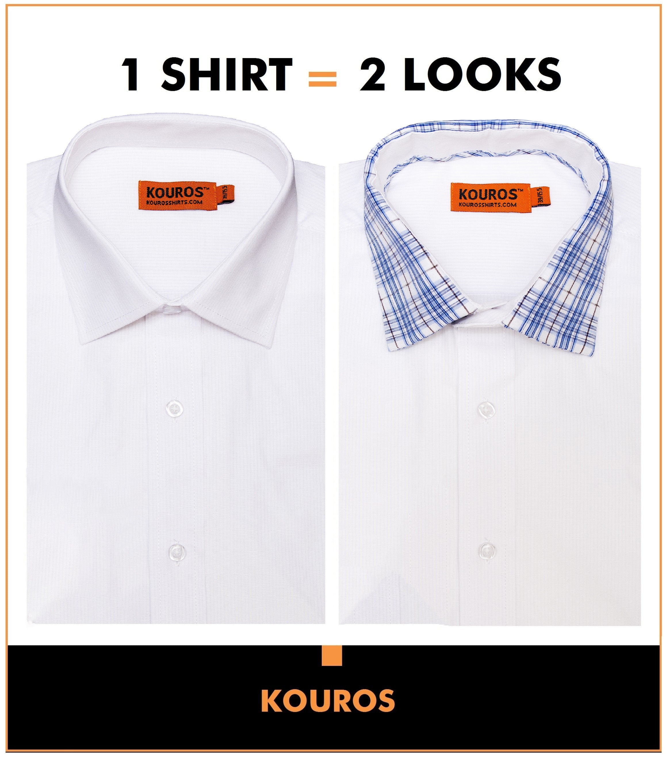 KOVROS Men's Premium Designer Dress Shirt, White