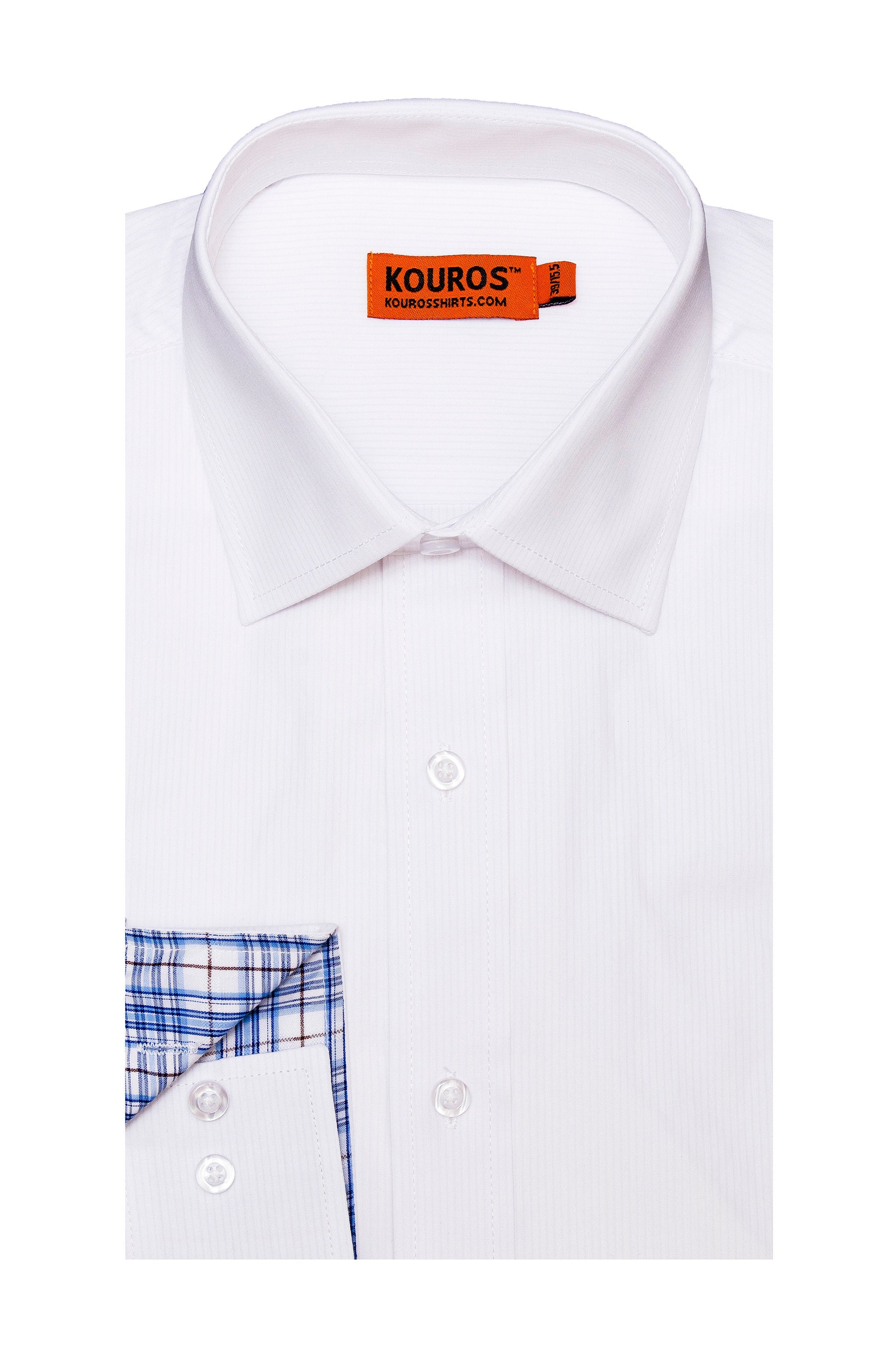 KOVROS Men's Premium Designer Dress Shirt, White | KOVROS