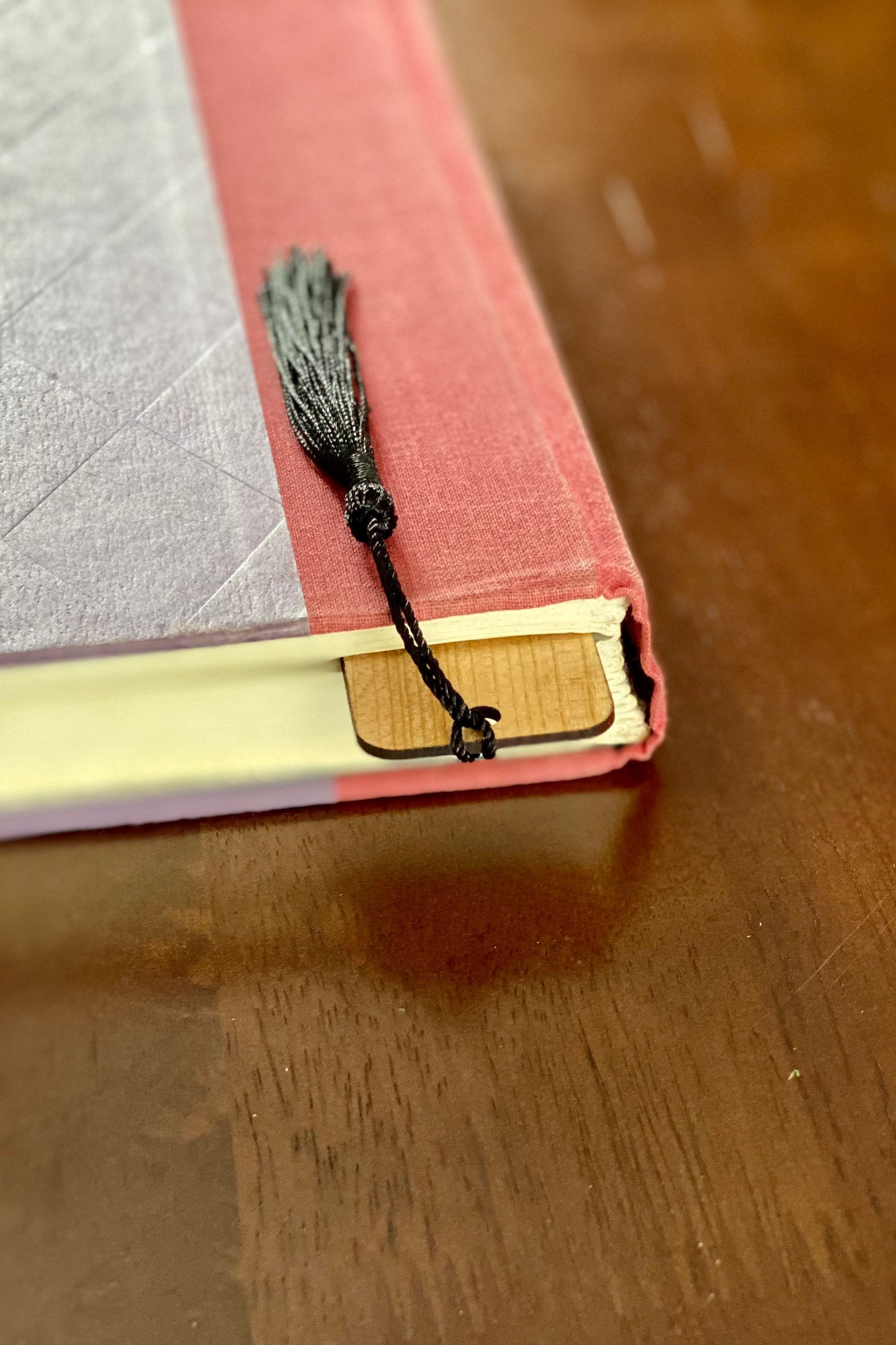 Pine Tree & Deer Engraved Wood Bookmark