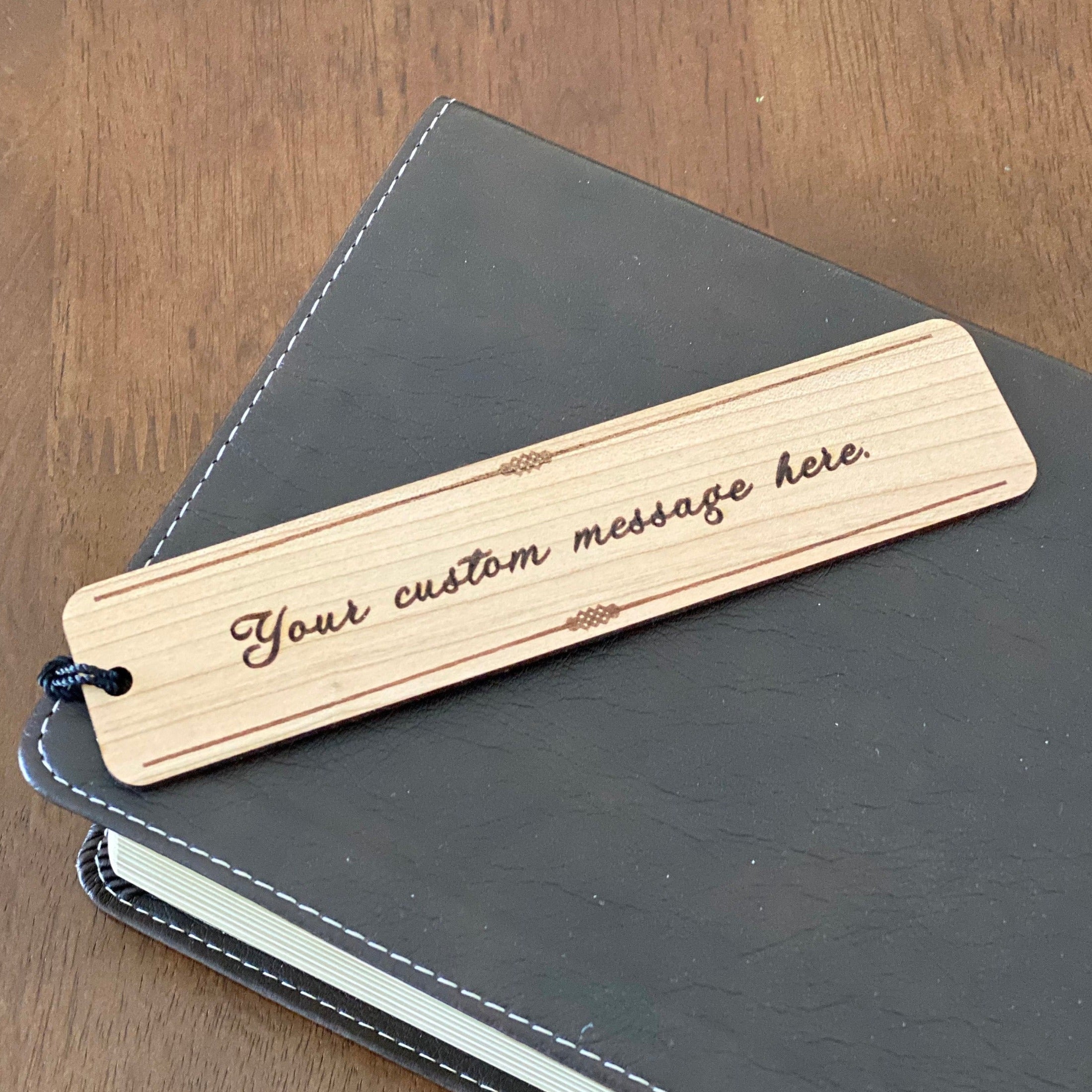 Custom Message Engraved Wood Bookmark