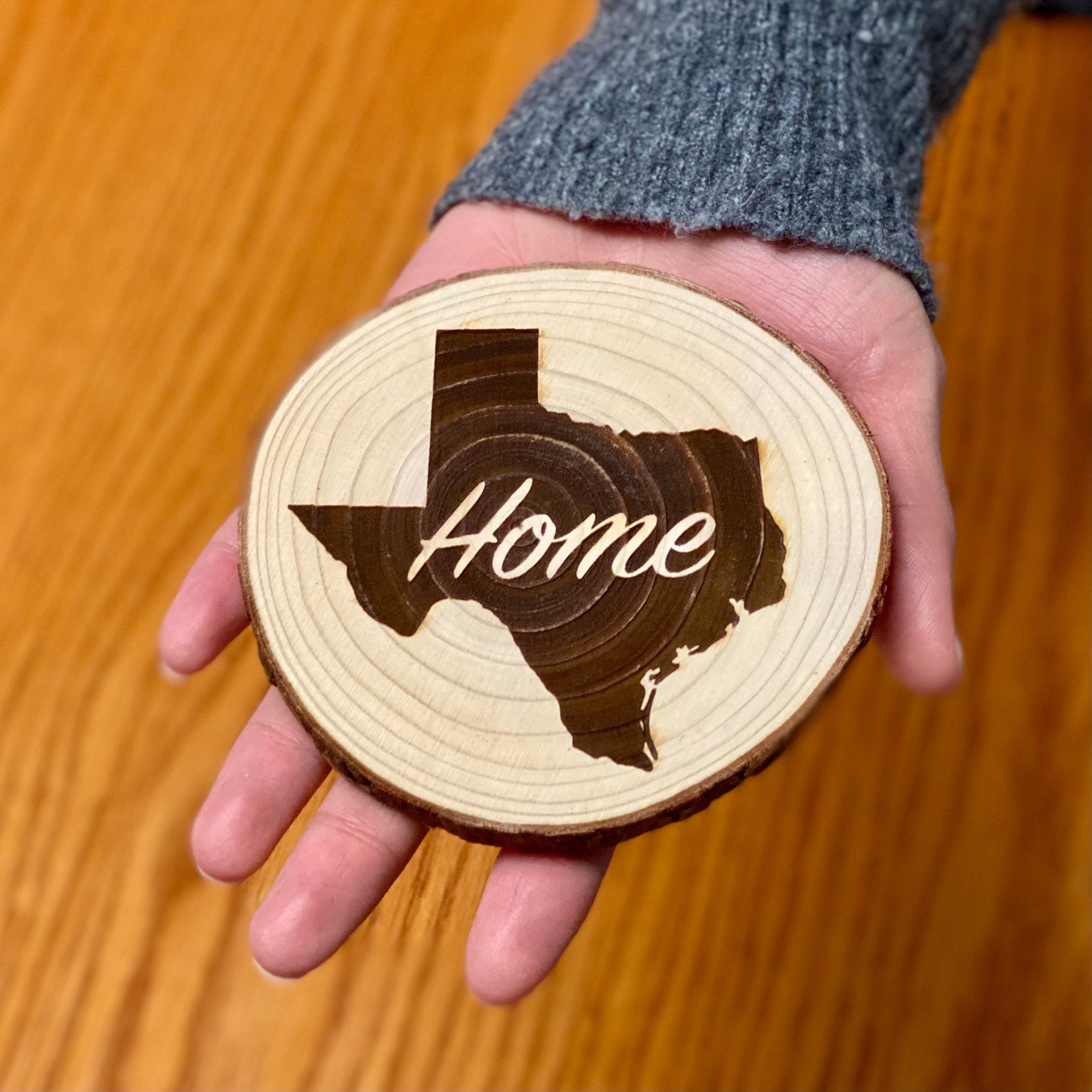 Any State Engraved Wood Coaster Set