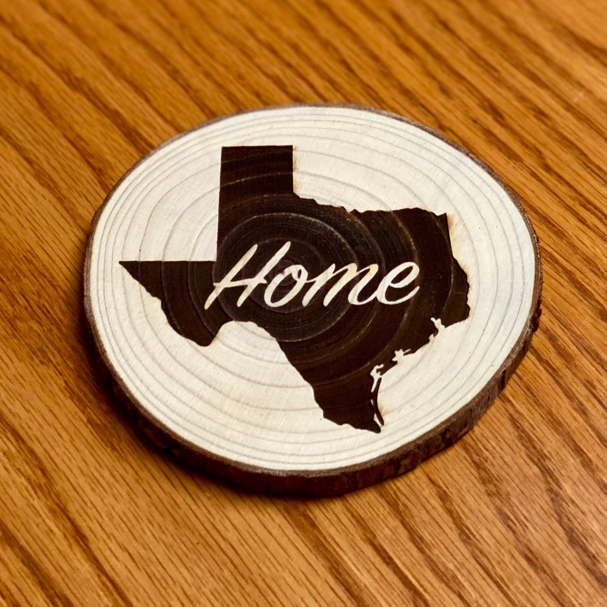 Any State Engraved Wood Coaster Set