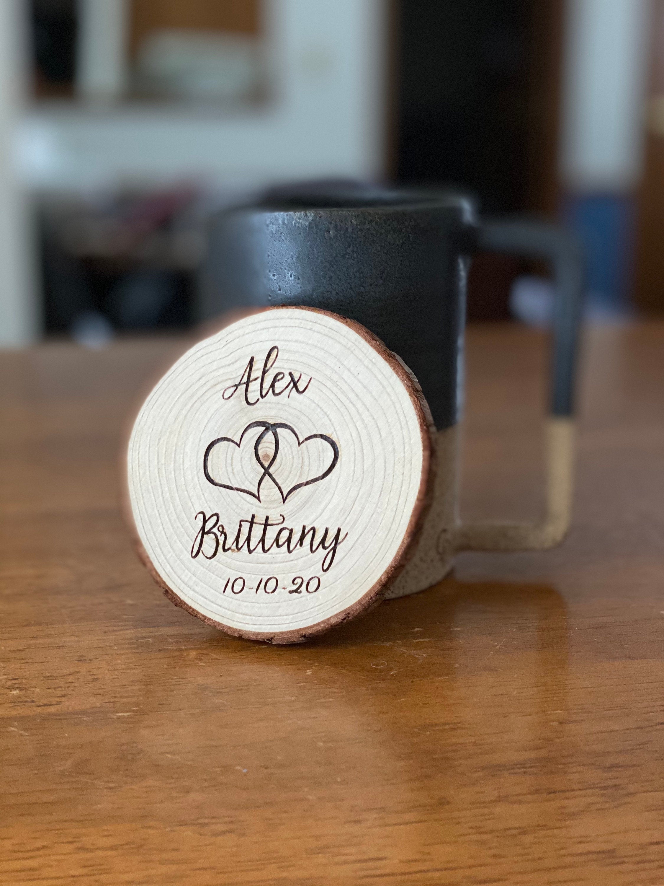 Custom Wood Slice Wedding Favors