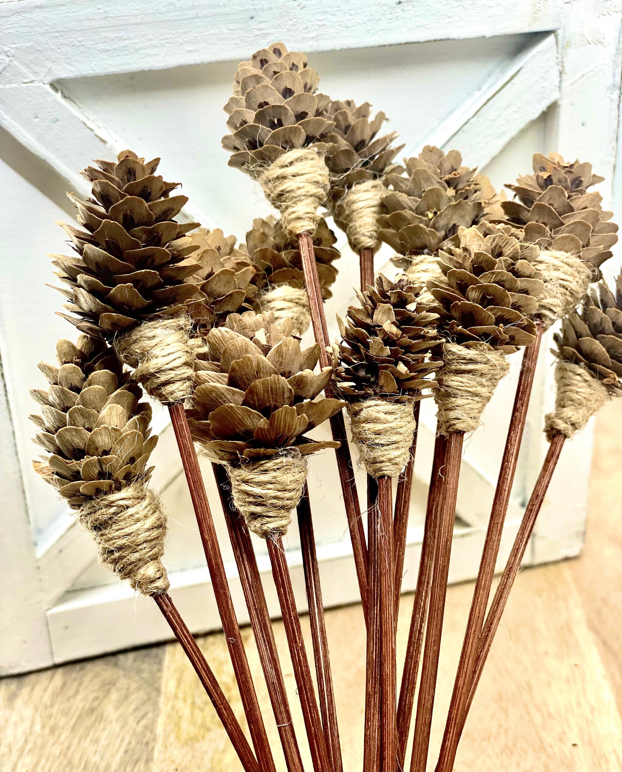 Handmade, Mini Pine Cone, 9” Rattan Wood Reed Diffusers Replacement