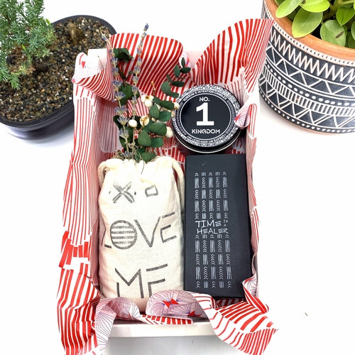 Words of Affirmation, Love Me, Dried Flower Bouquet & Self-Care, Gift