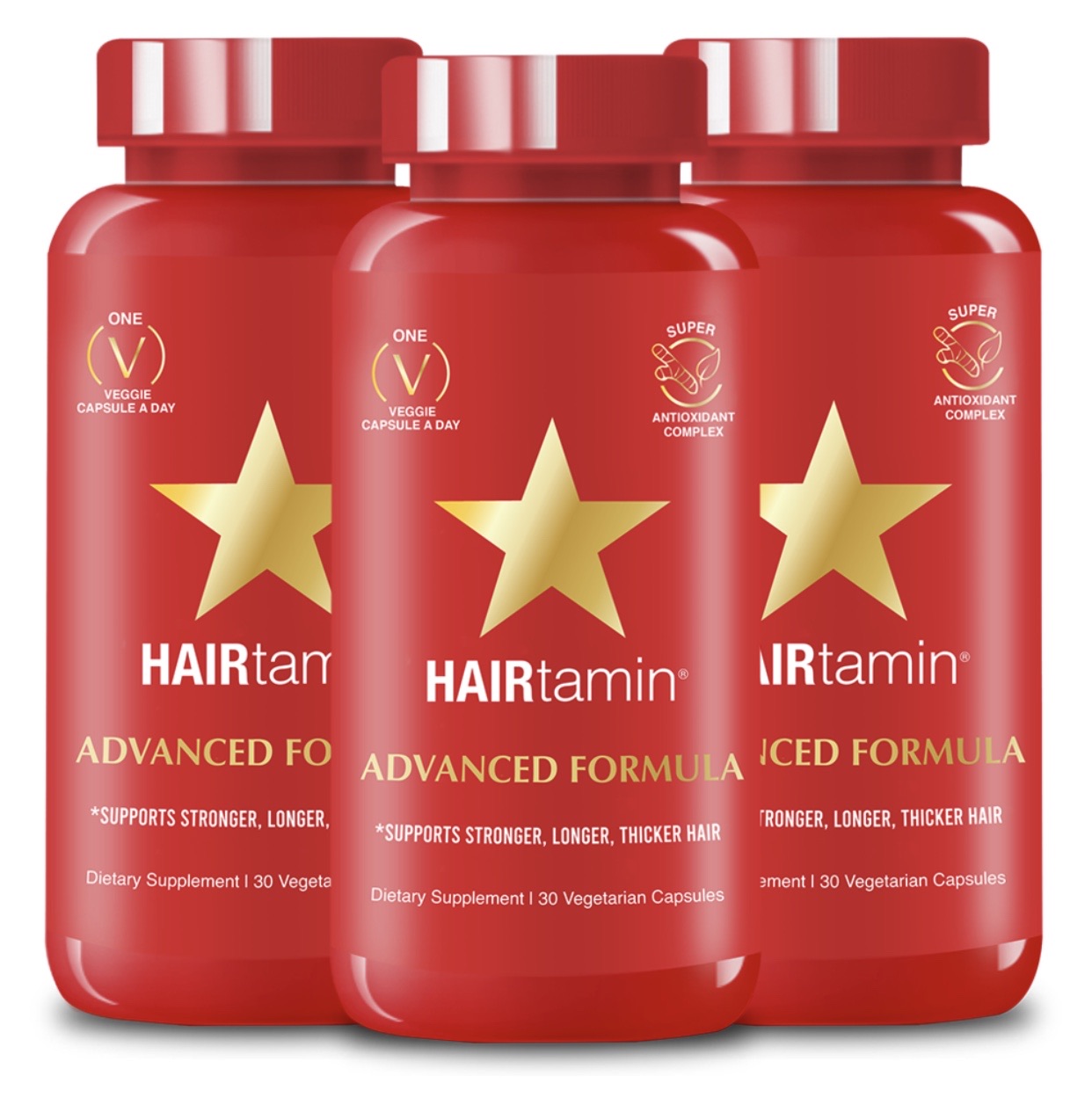 Hairtamin Vegan Capsules Hair Supplement Advanced Formula - 3 months
