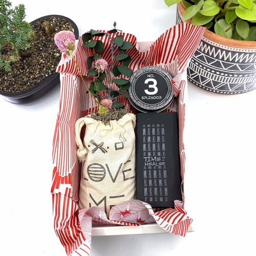 Words of Affirmation, Love Me, Dried Flower Bouquet & Self-Care, Gift