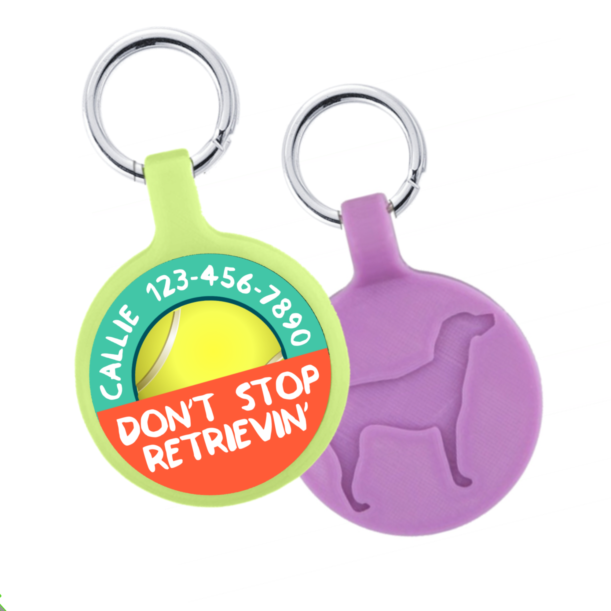 Don’t Stop Retrievin’ Ecoplastic Pet ID Tag- Choose from many colors. | Red Bittercress