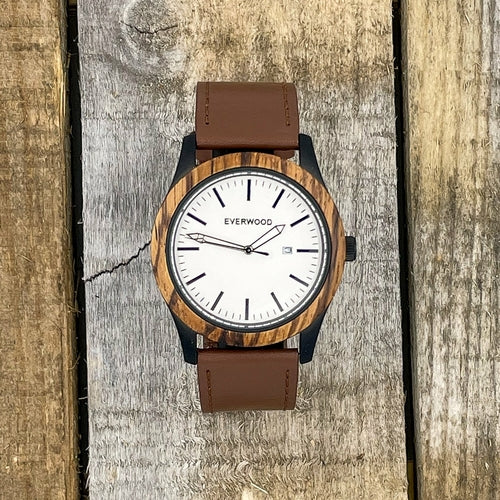 Inverness - Zebrawood & Brown Leather