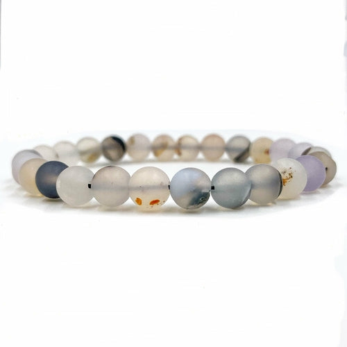 Union - Milky White Agate Gemstone Beaded Bracelet