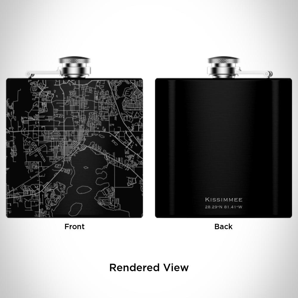 Kissimmee - Florida Map Hip Flask in Matte Black - Zomdo Marketplace | Zomdo.com