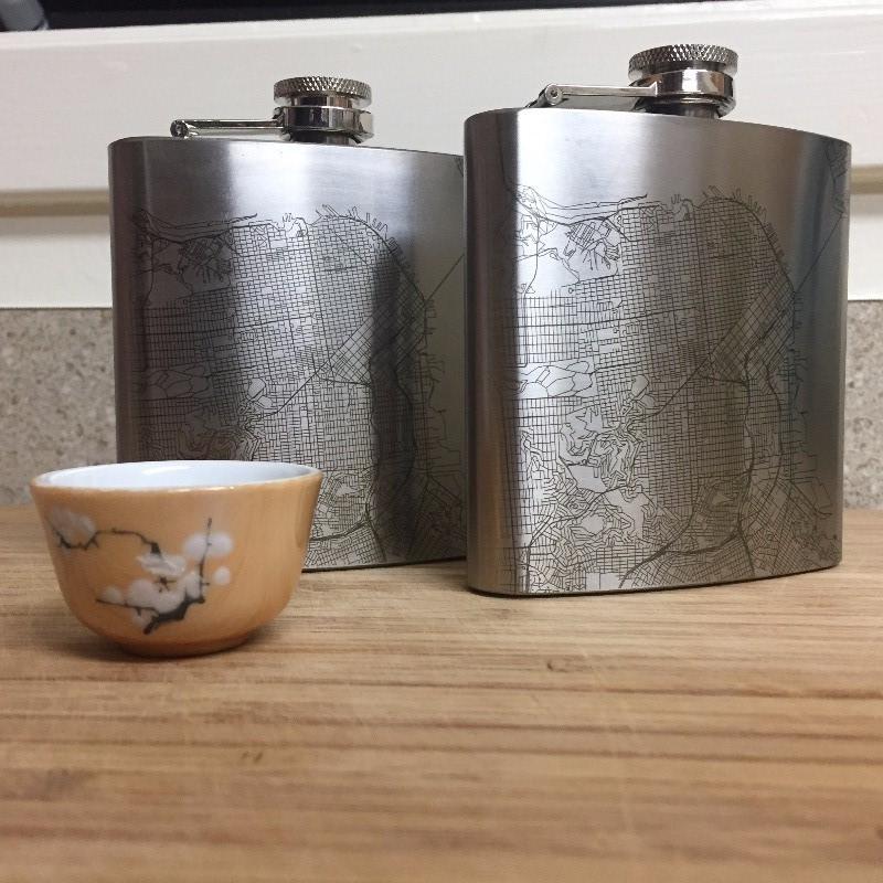 Knoxville - Tennessee Map Hip Flask