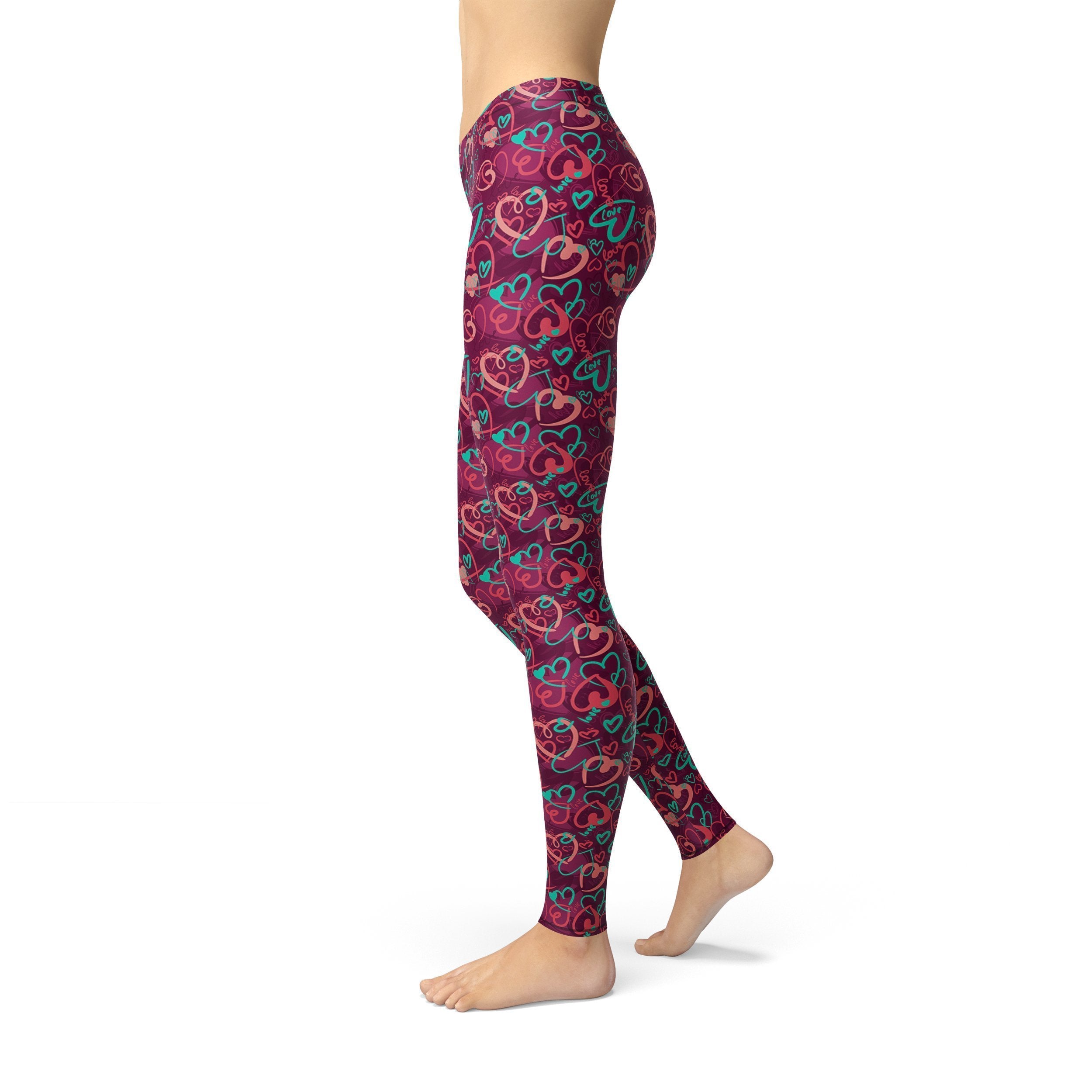 Avery Magenta Hearts Leggings