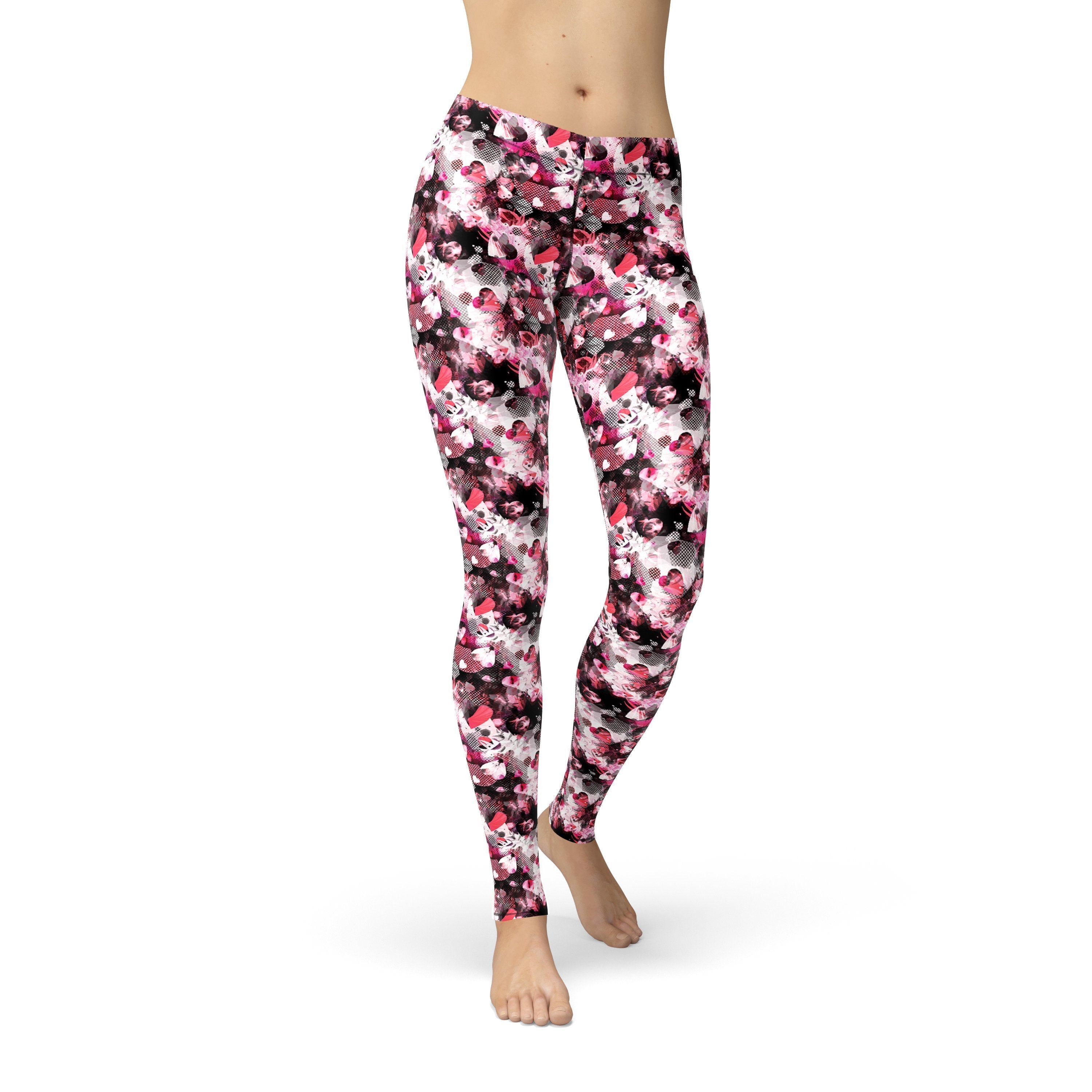 Avery Red Pink Hearts Leggings