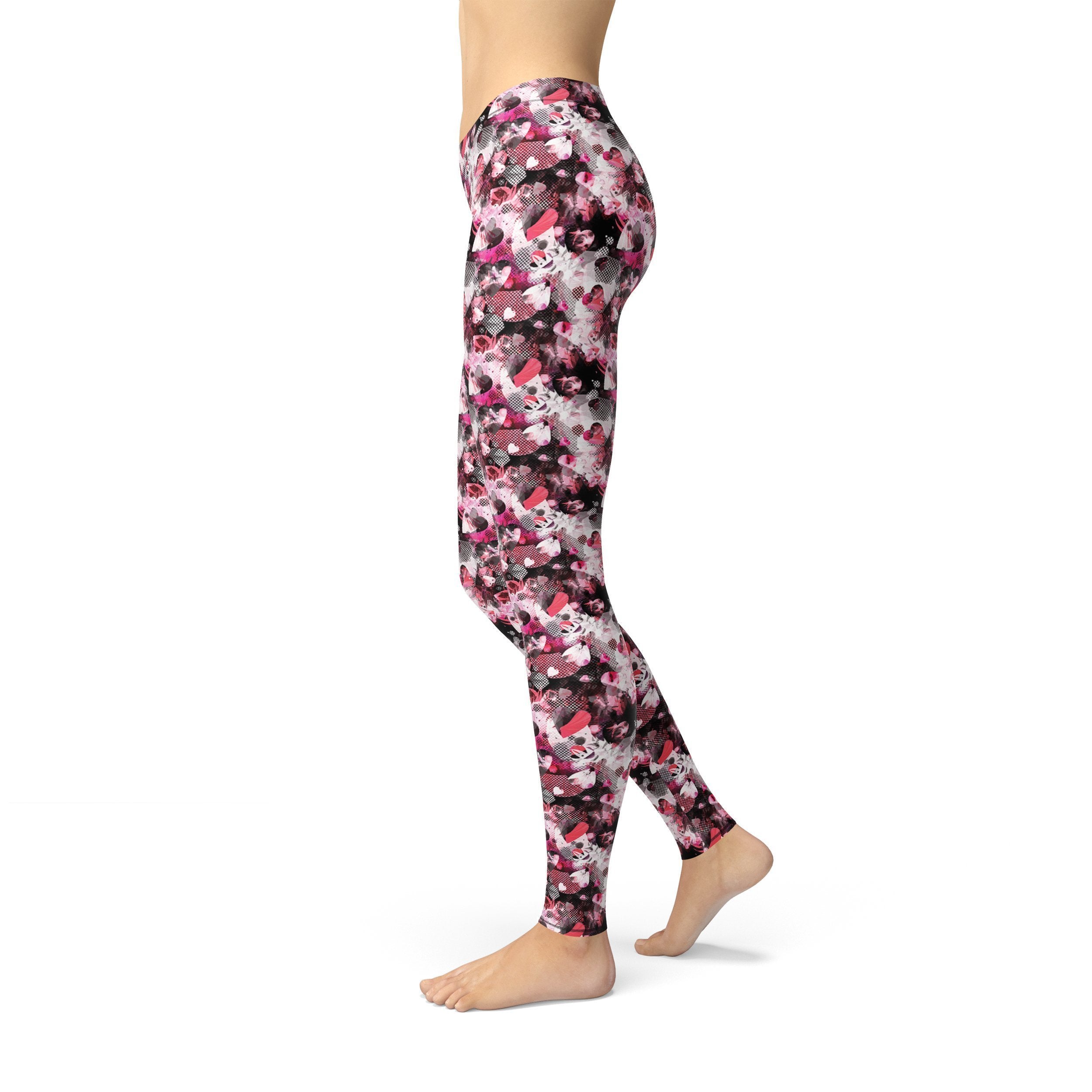 Avery Red Pink Hearts Leggings