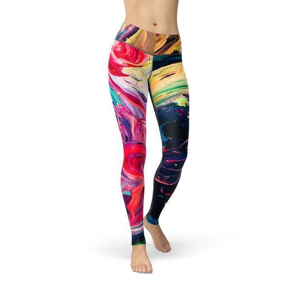 Beverly Paint Stroke Leggings | Orange Poppy