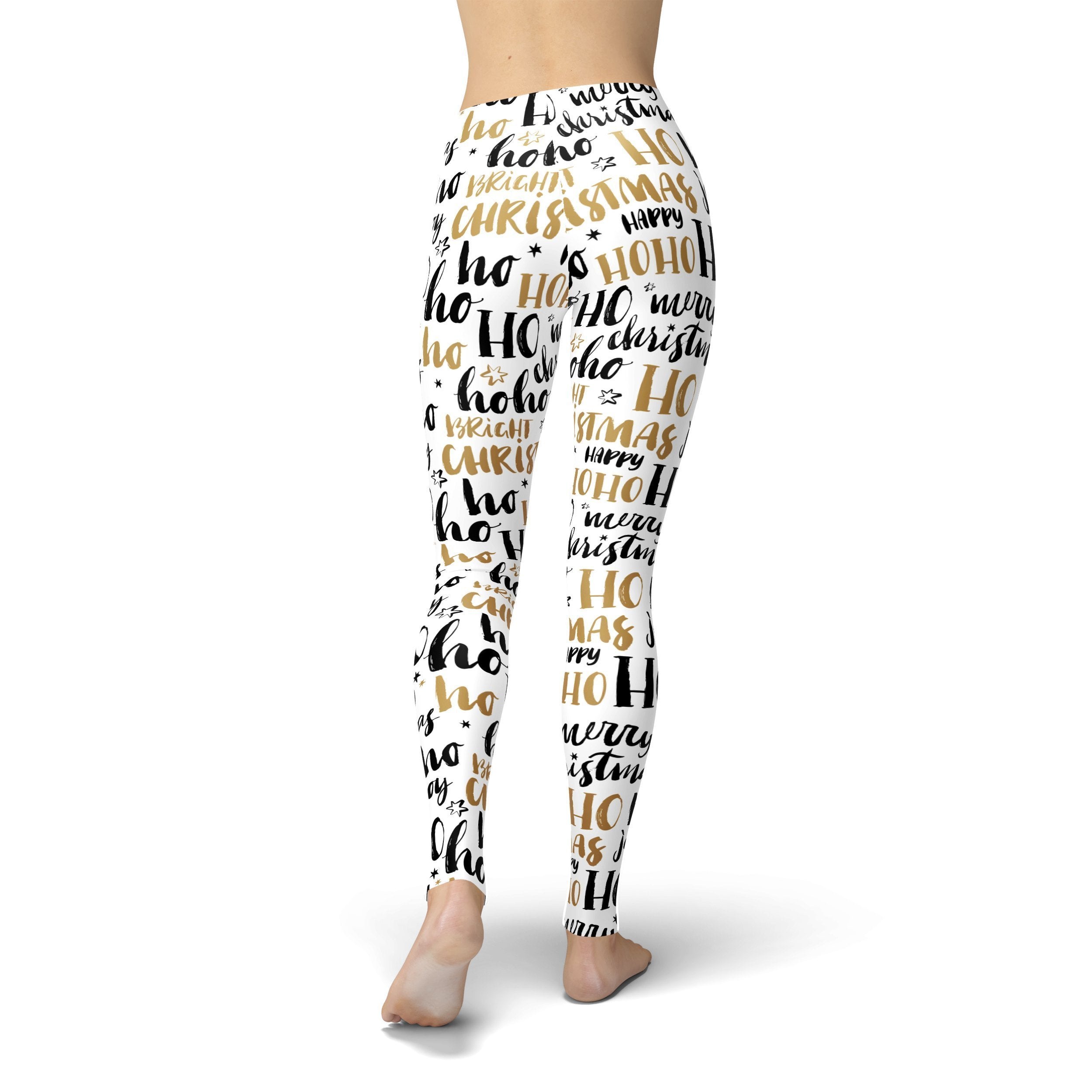 Jean Ho Ho Ho Black and Gold Leggings